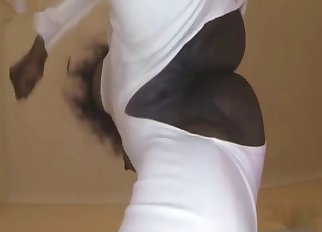 Pretty nice ebony zoophile poked by a rear end